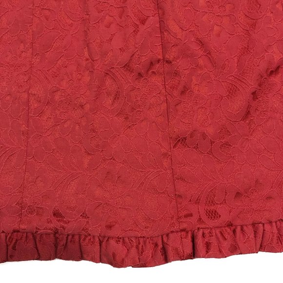 Free People Fiona Red Jacquard Crop Top Skirt Set - Picture 8 of 9